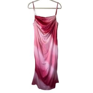 Lena Pink Ombre Y2K Slip Dress Spaghetti Strap M